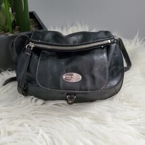 Nine West Black Vegan Leather Crossbody Bag Purse